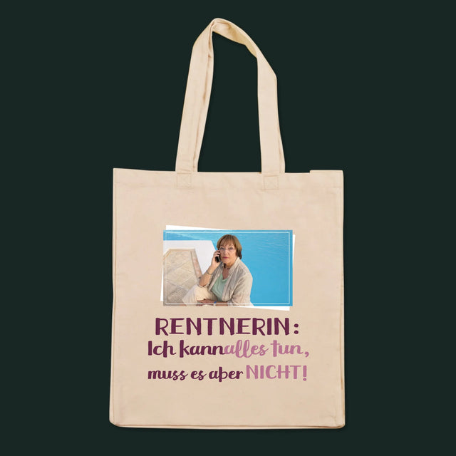 Foto und Unterschrift: Rentner Ich kann alles - Canvas Tasche mit Aufdruck | DE