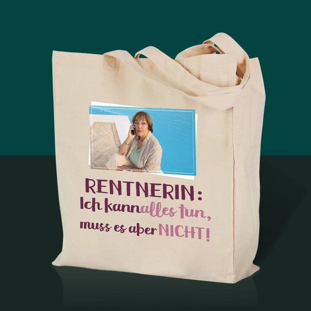 Foto und Unterschrift: Rentner Ich kann alles - Canvas Tasche mit Aufdruck | DE