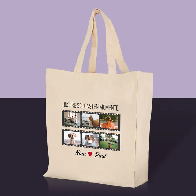 Fotocollage: Die schönsten Momente Fotodruck - Canvastasche | DE