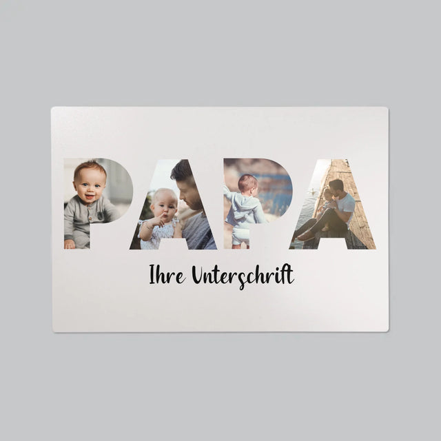 Buchstaben-Collage: Papa - Schreibtischunterlage