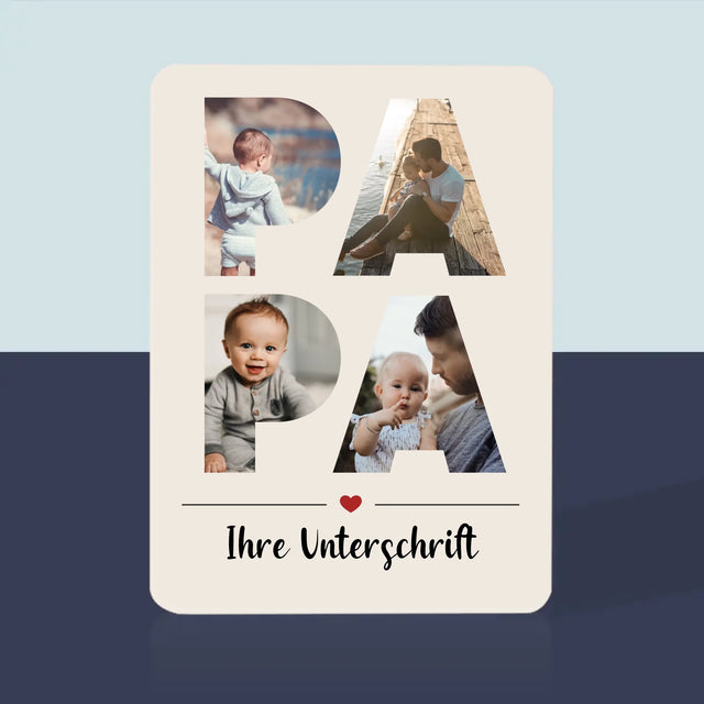 Buchstaben-Collage: Papa - Spielkarten