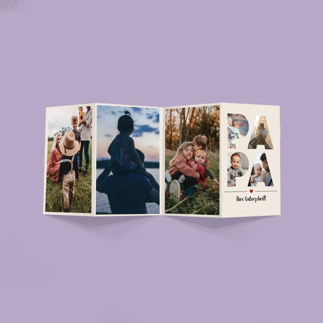 Buchstaben-Collage: Papa - Fotos, Harmonikaartig Gefaltet