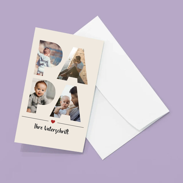 Buchstaben-Collage: Papa - Fotos, Harmonikaartig Gefaltet