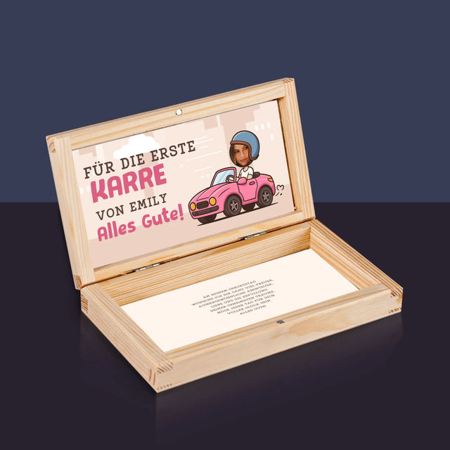 Foto Und Unterschrift: Für Die Erste Karre - Holzkassette