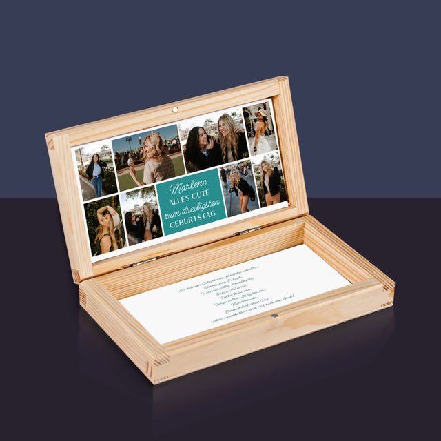 Fotocollage: Alles Gute Zum Geburtstag - Holzkassette
