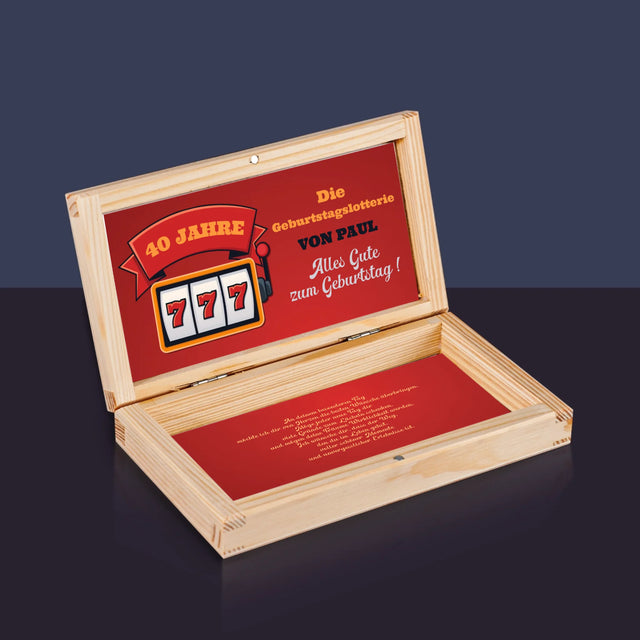 Name Und Unterschrift: Geburtstags-Jackpot-Lotterie - Holzkassette
