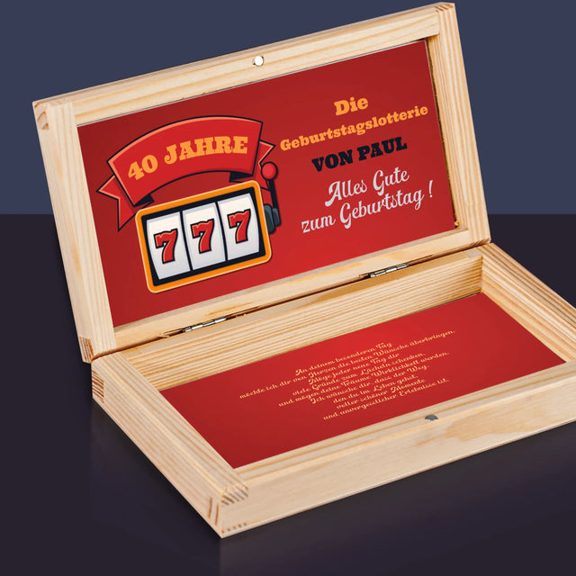 Name Und Unterschrift: Geburtstags-Jackpot-Lotterie - Holzkassette