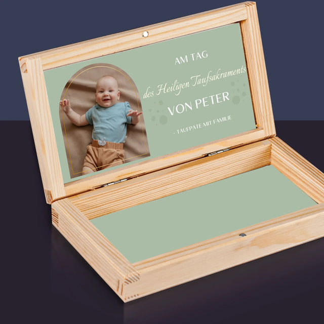 Foto Und Unterschrift: Sakrament Der Taufe - Holzkassette