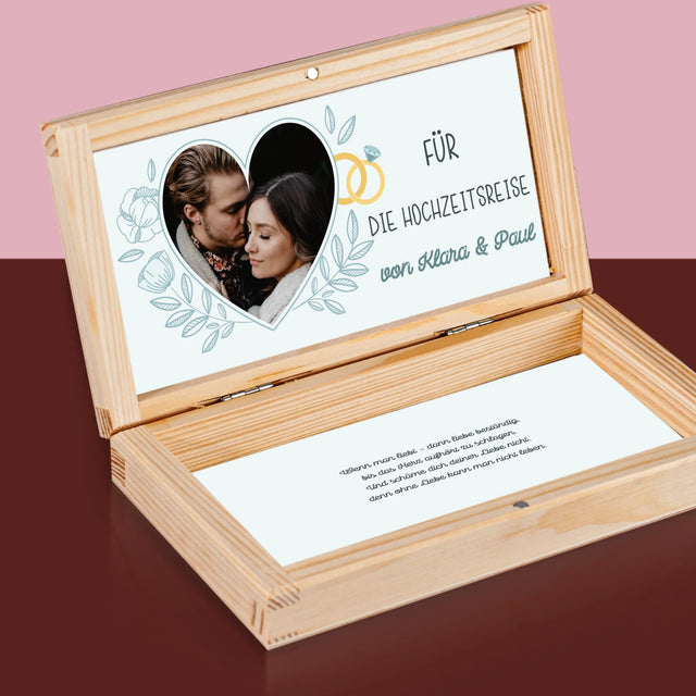 Foto Und Unterschrift: Für Die Hochzeitsreise - Holzkassette