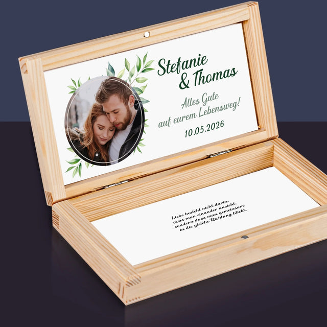 Foto Und Unterschrift: Hochzeitsblätter - Holzkassette