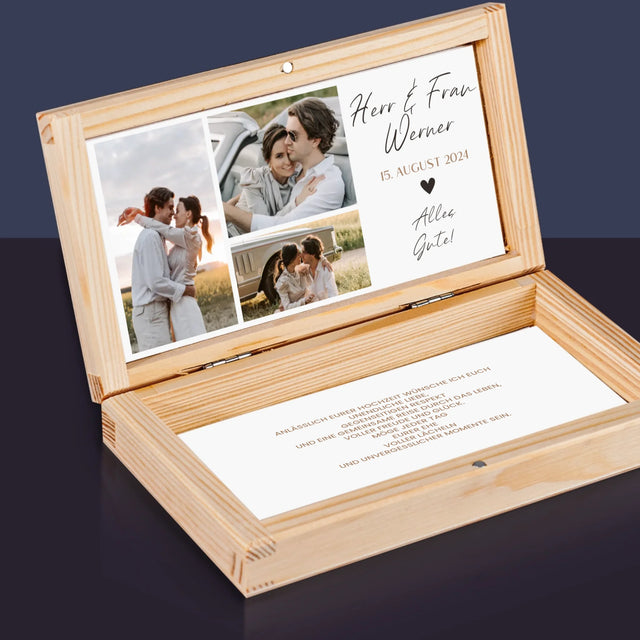 Fotocollage: Herr & Frau - Holzkassette