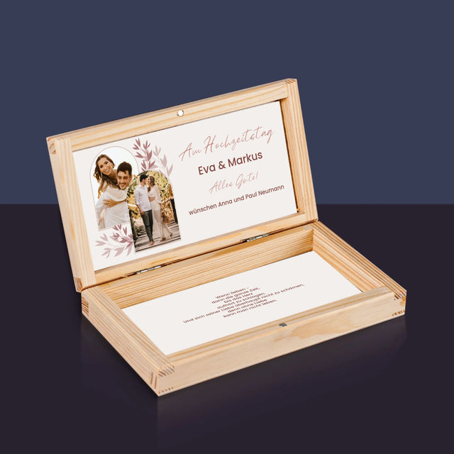 Fotocollage: Am Hochzeitstag - Holzkassette