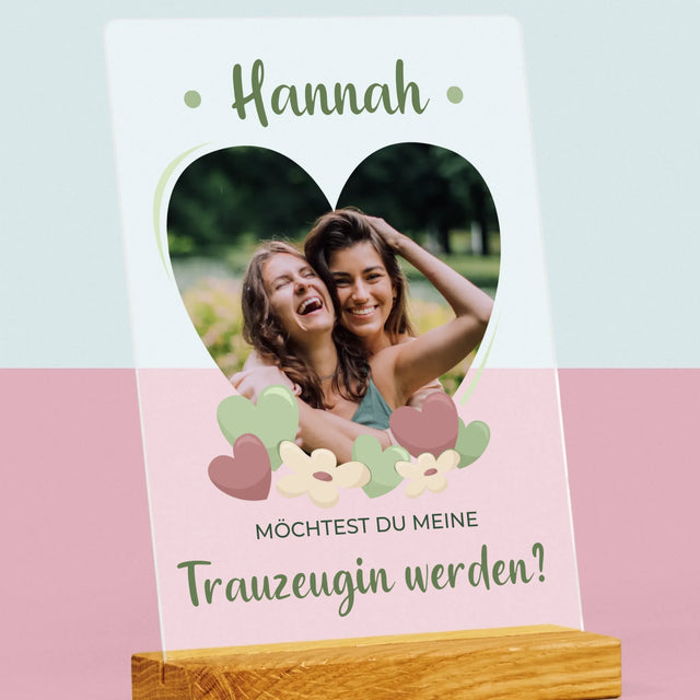Foto Und Unterschrift: Willst Du Mein Trauzeugin Werden?  - Druck Auf Acrylglas