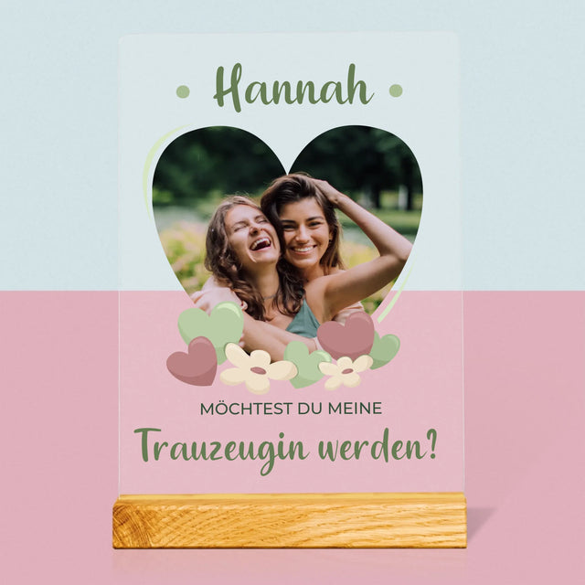 Foto Und Unterschrift: Willst Du Mein Trauzeugin Werden?  - Druck Auf Acrylglas