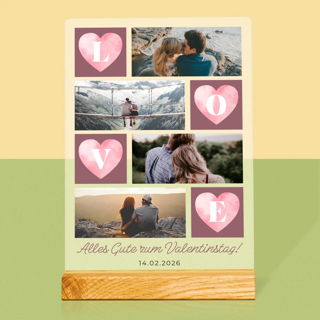 Fotocollage: Herzen Love - Druck Auf Acrylglas