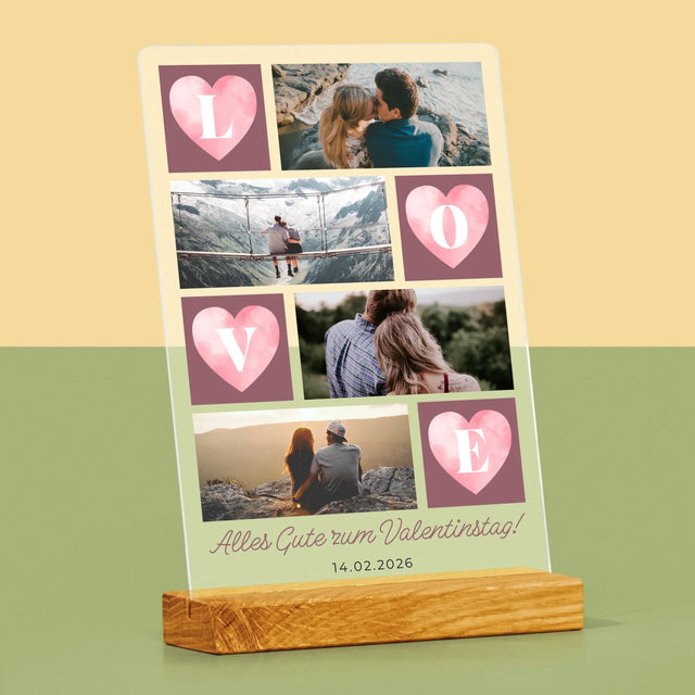 Fotocollage: Herzen Love - Druck Auf Acrylglas