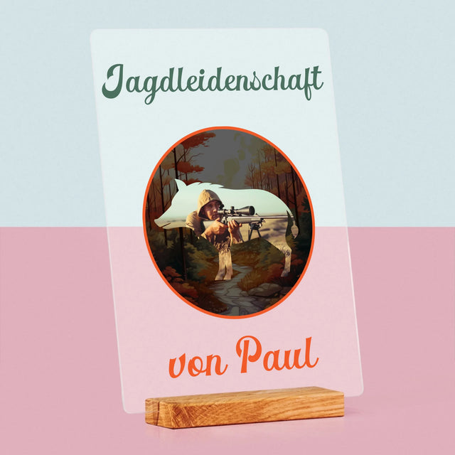 Foto Und Unterschrift: Jagdleidenschaft  - Druck Auf Acrylglas