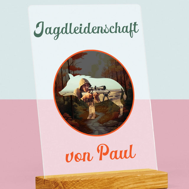 Foto Und Unterschrift: Jagdleidenschaft  - Druck Auf Acrylglas