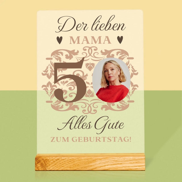 Foto Und Unterschrift: Der Lieben Mama Zum 50. Geburtstag - Druck Auf Acrylglas