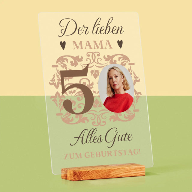 Foto Und Unterschrift: Der Lieben Mama Zum 50. Geburtstag - Druck Auf Acrylglas
