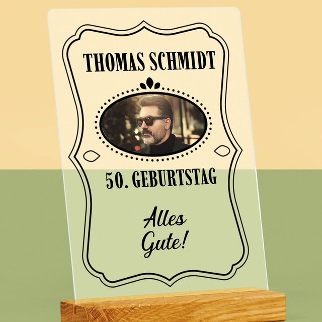 Foto Und Unterschrift: Alles Gute Zum 50. Geburtstag! - Druck Auf Acrylglas