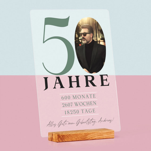 Foto Und Unterschrift: 50 Jahre Countdown - Druck Auf Acrylglas