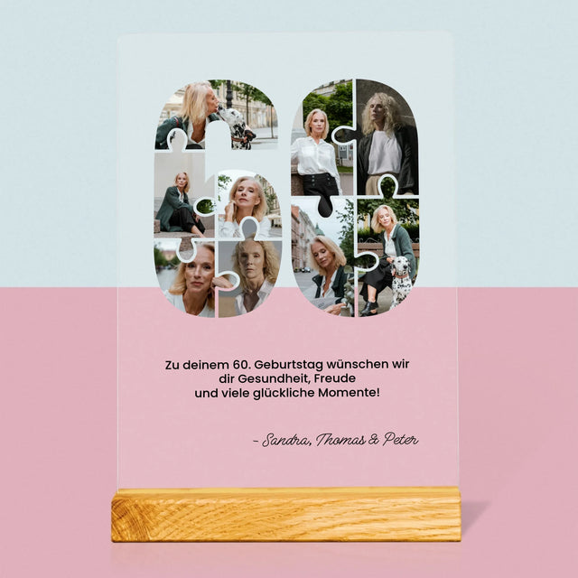 Form-Collage: 60. Geburtstag Puzzle - Druck Auf Acrylglas