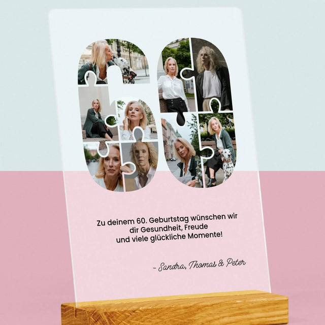 Form-Collage: 60. Geburtstag Puzzle - Druck Auf Acrylglas