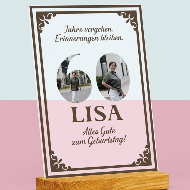 Buchstaben-Collage: Die Jahre Vergehen - Druck Auf Acrylglas