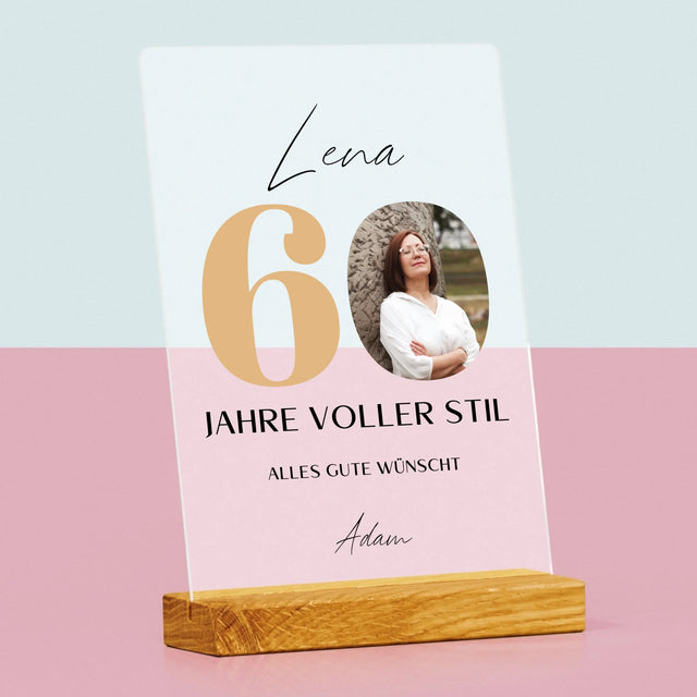 Foto Und Unterschrift: 60 Jahre Voller Stil - Druck Auf Acrylglas