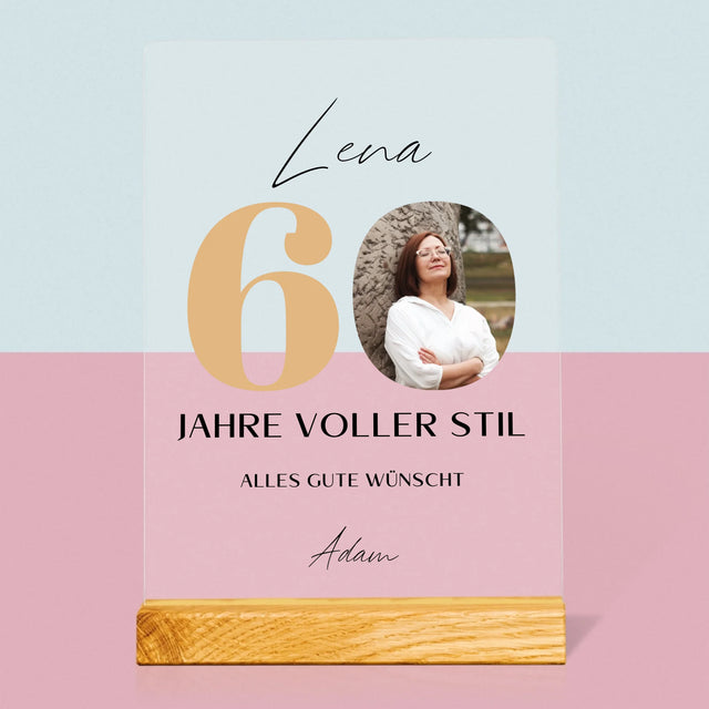 Foto Und Unterschrift: 60 Jahre Voller Stil - Druck Auf Acrylglas