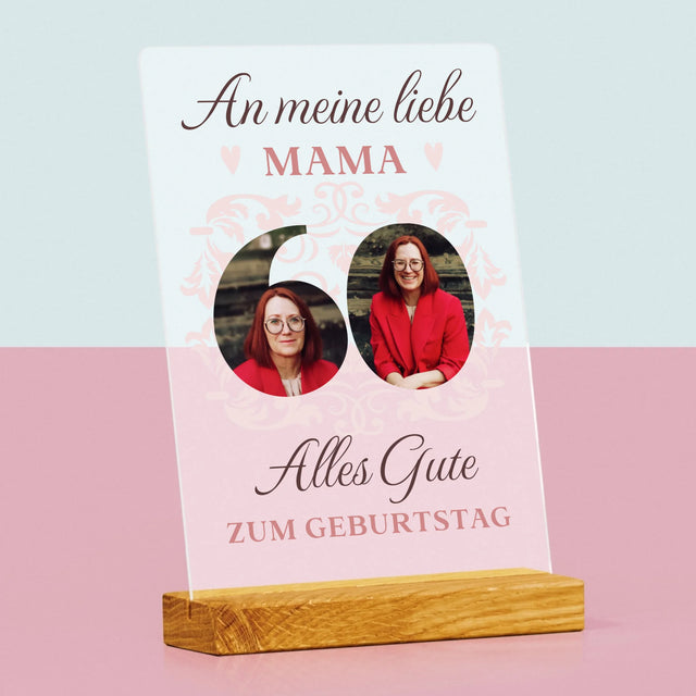 Buchstaben-Collage: An Meine Liebe Mama Zum 60. Geburtstag - Druck Auf Acrylglas