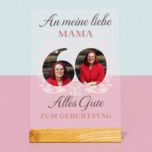 Buchstaben-Collage: An Meine Liebe Mama Zum 60. Geburtstag - Druck Auf Acrylglas