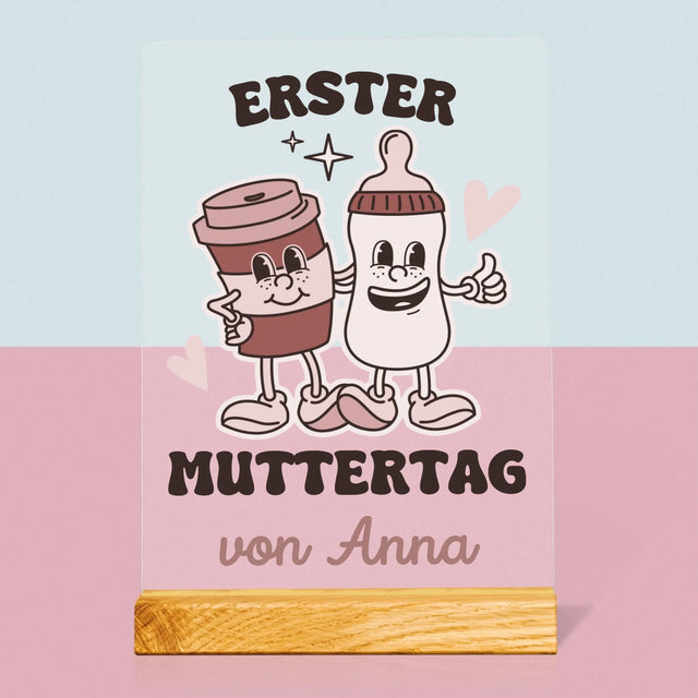 Name Und Unterschrift: Der Erste Muttertag – Kaffee, Milch - Druck Auf Acrylglas