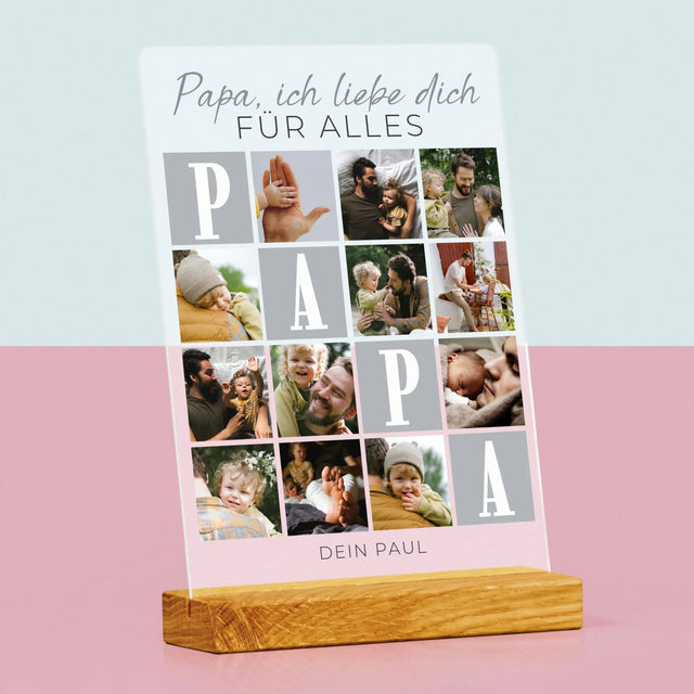 Fotocollage: Papa Ich Liebe Dich Für Alles - Acrylglasbild | DE