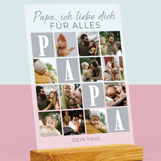 Fotocollage: Papa Ich Liebe Dich Für Alles - Acrylglasbild | DE