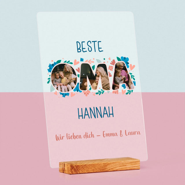 Buchstaben-Collage: Beste Oma - Druck Auf Acrylglas