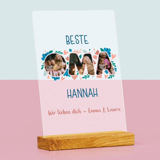 Buchstaben-Collage: Beste Oma - Druck Auf Acrylglas