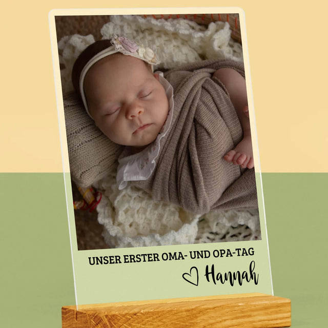 Foto Und Unterschrift: Der Erste Oma- Und Opa-Tag - Druck Auf Acrylglas