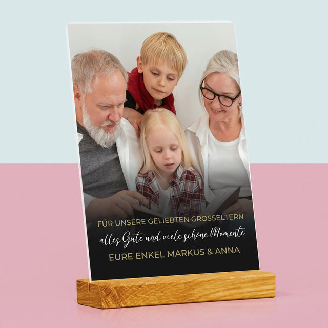 Foto Und Unterschrift: Für Unsere Geliebten Großeltern - Druck Auf Acrylglas