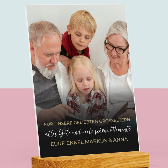 Foto Und Unterschrift: Für Unsere Geliebten Großeltern - Druck Auf Acrylglas
