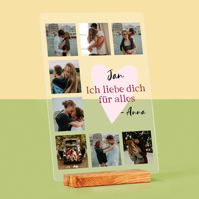 Fotocollage: Ich Liebe Dich Für Alles - Druck Auf Acrylglas