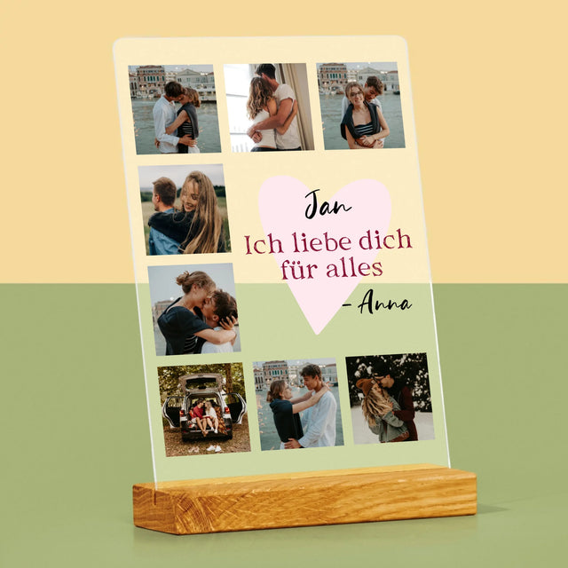 Fotocollage: Ich Liebe Dich Für Alles - Druck Auf Acrylglas