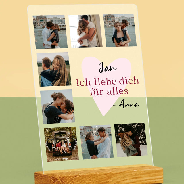Fotocollage: Ich Liebe Dich Für Alles - Druck Auf Acrylglas