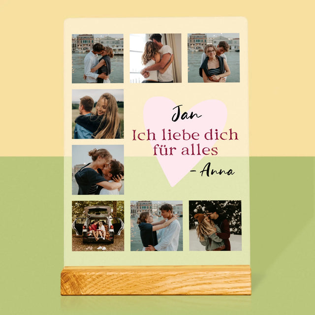 Fotocollage: Ich Liebe Dich Für Alles - Druck Auf Acrylglas