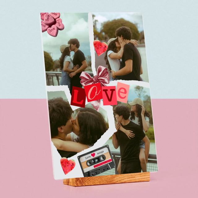 Fotocollage: Love Retro - Druck Auf Acrylglas