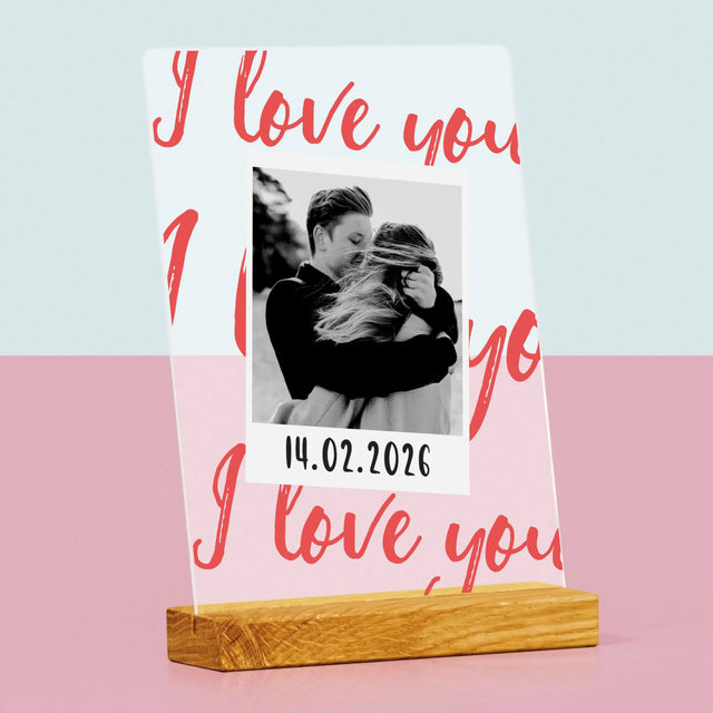 Foto Und Unterschrift: I Love You Polaroid - Druck Auf Acrylglas