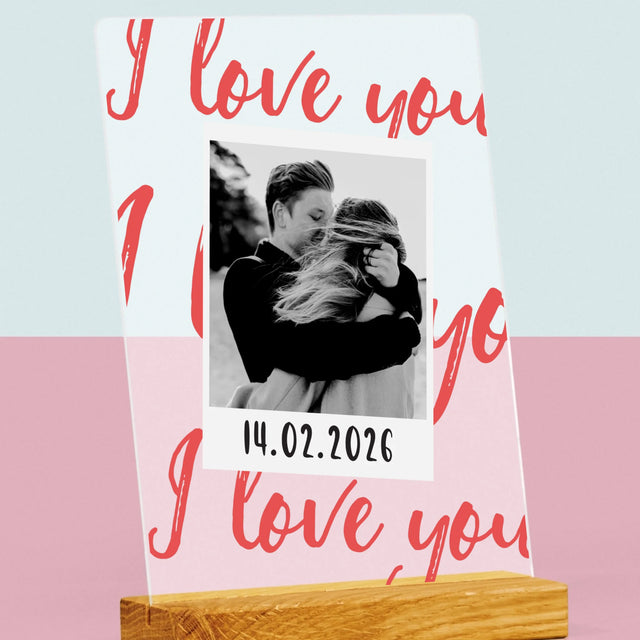 Foto Und Unterschrift: I Love You Polaroid - Druck Auf Acrylglas