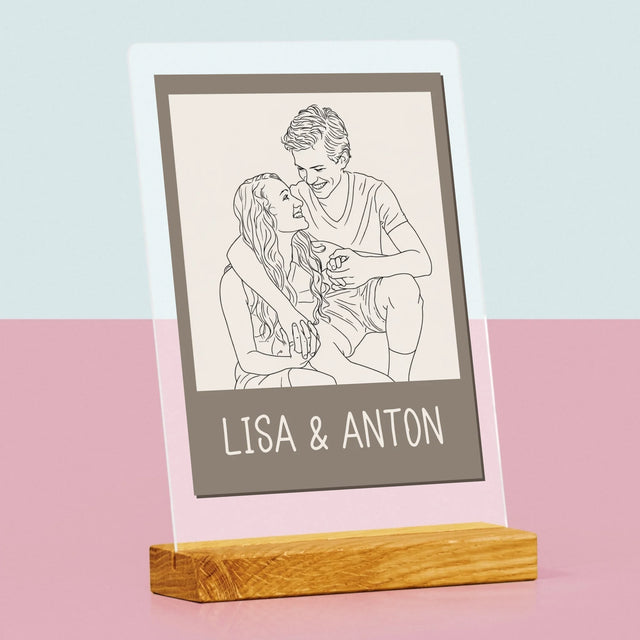 Foto Und Unterschrift: Lineart Im Polaroid-Stil - Druck Auf Acrylglas