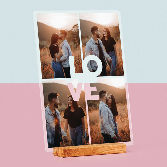 Fotocollage: 4 Fotos Mit Der Aufschrift „Love“ - Druck Auf Acrylglas